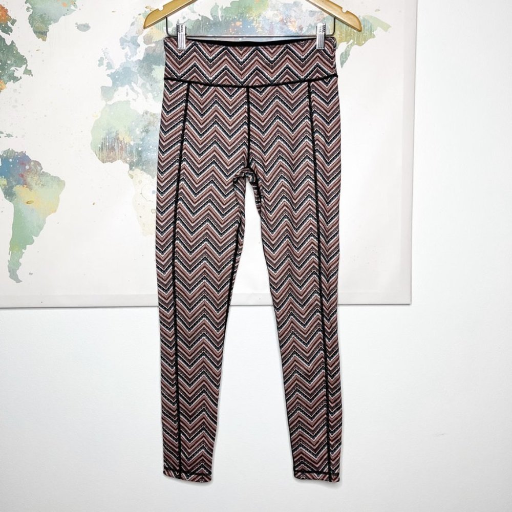 Sweaty Betty Leggings Size Small? Chevron‎ Zig Zag Reversible Blue Orange Soft
